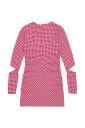 Ganni Stretch Seersucker Cutout Mini Dress Kjole Rød 34