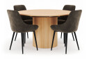 Scandinavian Choice Kopparbo Rund Spisegruppe 130 150 cm 4 Alsarp Spisestoler   Naturell