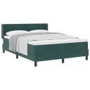  Box Spring Seng med Madrass Mørkegrønn 140x200 cm Fløyel