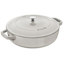 Staub Chistera sautépanne i støpejern 28 cm, white truffle