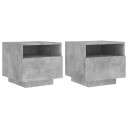  Nattbord med LED 2 stk betonggrå 40x39x37 cm 8721012253896