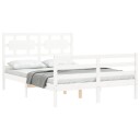 vidaXL Sengeramme med hodegavl hvit 120x200 cm heltre