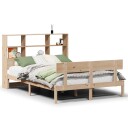  Seng med bokhylle uten madrass 150x200 cm heltre furu 8721158605979