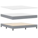  Box Spring Seng med Madrass Lysegrå 180x200 cm Stoff