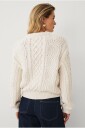 Ellos Collection   Pullover med kabelstrikk   Hvit