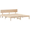  Sengestamme med hodegjerde Naturlig 180 x 200 cm Heltre furu