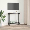  Konsollbord Svart Eik 75 x 22,5 x 75 cm Konstruert tre