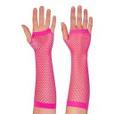 Boland Party Partners 80-talls UV Fingerløse nettinghansker lange neonrosa One size 02993