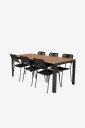 Venture Home   Belinda spisebord og 6 Levis spisestoler   Natur