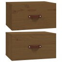 vidaXL Veggmonterte nattbord 2 stk honningbrun 40x29,5x22 cm