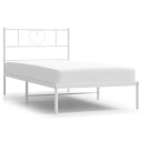  Sengeramme i metall med hodegavl hvit 80x200 cm 8721012048621