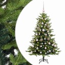 vidaXL Kunstig juletre med kuler 150 cm 150 LED-lys Varmhvit