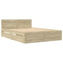  Sengeramme med hodegavl sonoma eik 120x190 cm konstruert tre 8721102856105