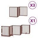  Hundeport Sammenleggbar 15 Paneler Brun 750 cm Poppeltre 3155549
