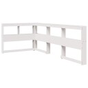  Bokhylle sengegavl L-formet hvit 90 cm heltre furu 8721158637642