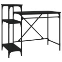 vidaXL Skrivebord med hyller svart 105x50x90 cm konstruert tre og jern