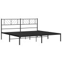 vidaXL Sengeramme i metall med sengegavl svart 180x200 cm 8721012189621