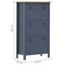 vidaXL Skoskap Hill gr? 72x35x124 cm heltre furu