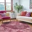 Runde tepper   Aranga Super Soft Fur rose Størrelse: Ø 80 cm