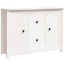 vidaXL Skjenk hvit 100x35x74 cm heltre furu