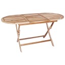 vidaXL Sammenleggbart hagebord Naturlig 160 x 80 x 76 cm