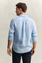GANT Reg Gmnt Dyed Linen Shirt   Blue   XXXL