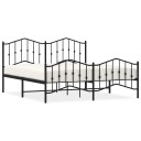 vidaXL Sengeramme i metall med hode- og fotgavl svart 183x213 cm 8721012211216