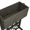 vidaXL Blomsterkasse med espalier grå 45x30x74 cm heltre gran