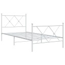  Sengeramme i metall med hode- og fotgavl hvit 90x200 cm 8721012374461