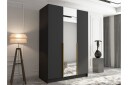 Herrljunga Garderobe med Speil 150 cm - Svart/Gull