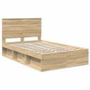  Sengestamme med hodegjerde Sonoma eik 135 x 190 cm Massiv furu