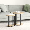  Sidebord 2 stk Artisan Eik Konstruert Tre og Metall