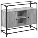  Skjenk med glasstopp grå sonoma 98x35x81 cm konstruert tre 8721102638374