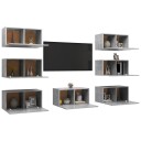 vidaXL TV-benker 7 stk betonggrå 30,5x30x60 cm sponplate
