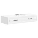 vidaXL Vegghengt Sidebord Høgglans hvit 87,5 x 34,5 x 17 cm