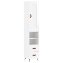 vidaXL Highboard høyglans hvit 34,5x34x180 cm konstruert tre 8720845496579