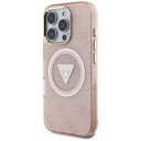 Guess IML Glitter MagSafe Mobildeksel til iPhone 16 Pro - Rosa