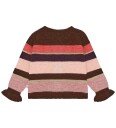 Hust and Claire Cardigan   HCCamilla Fluffy Stripe   Jord   Hust and Claire   7 år (122)   Cardigan Brun Lilla Rosa Rød