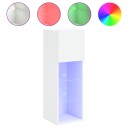  TV benker med LED lys 2 stk hvit 30,5x30x90 cm
