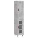 vidaXL Highboard betonggrå 34,5x34x180 cm konstruert tre 8720845497873
