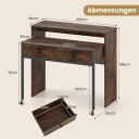 Utvidbart skrivebord med skuffer og hjul – plassbesparende design