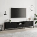 vidaXL TV-benk med skuff svart 200x25x44 cm konstruert tre 8721012340398