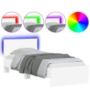  Sengeramme med hodegavl og LED-lys hvit 75x190 cm 8721012241916