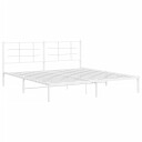 vidaXL Sengeramme i metall med hodegavl hvit 183x213 cm 8721012304147
