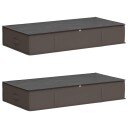vidaXL Lagerboks med gjennomsiktig toppvindu 2 pcs Grå 90 x 48 x 15 cm