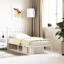 vidaXL Sengeramme i metall med hodegavl hvit 90x190 cm 8720845883584