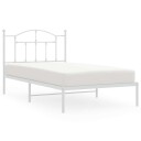vidaXL Sengeramme i metall med hodegavl hvit 100x190 cm