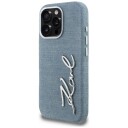 Karl Lagerfeld Mobildeksel i Denim med MagSafe til iPhone 16 Pro Max - Blå
