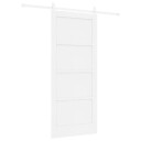 vidaXL Skyvedør med Utstyrsett Hvit 86x198.5 cm Massivt Tre Furu