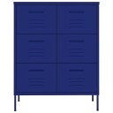 vidaXL Kommode marineblå 80x35x101,5 cm stål